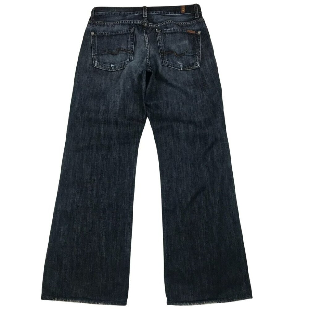7 For All Mankind Mens RELAXED Jeans Dark Wash Button-Fly Straight Leg 31 - Picture 8 of 13